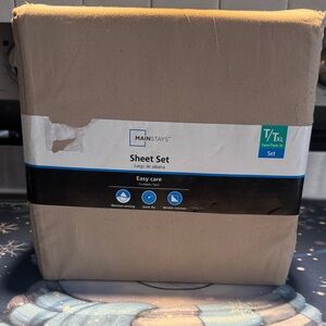 Mainstays Twin XL Sheet Set in Tan